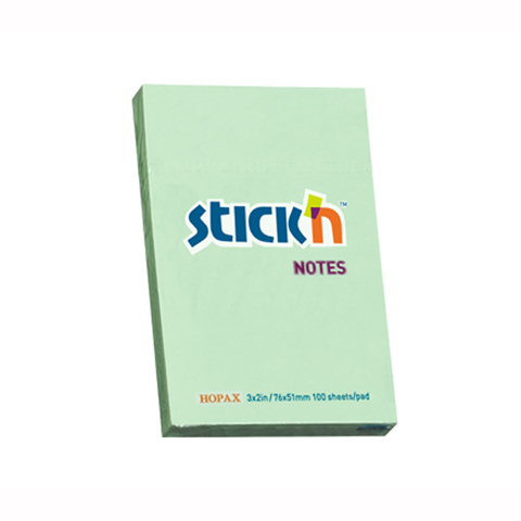 Notes samoprzylepny 76x51 100k. pastelowy zielony Stick"N